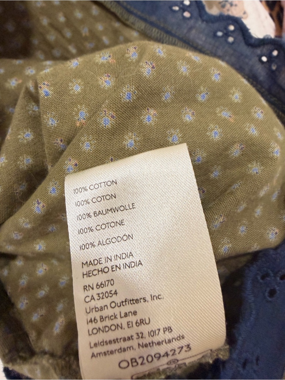 Free People Olive Mini Dress with Navy Trim - Picture 8 of 8